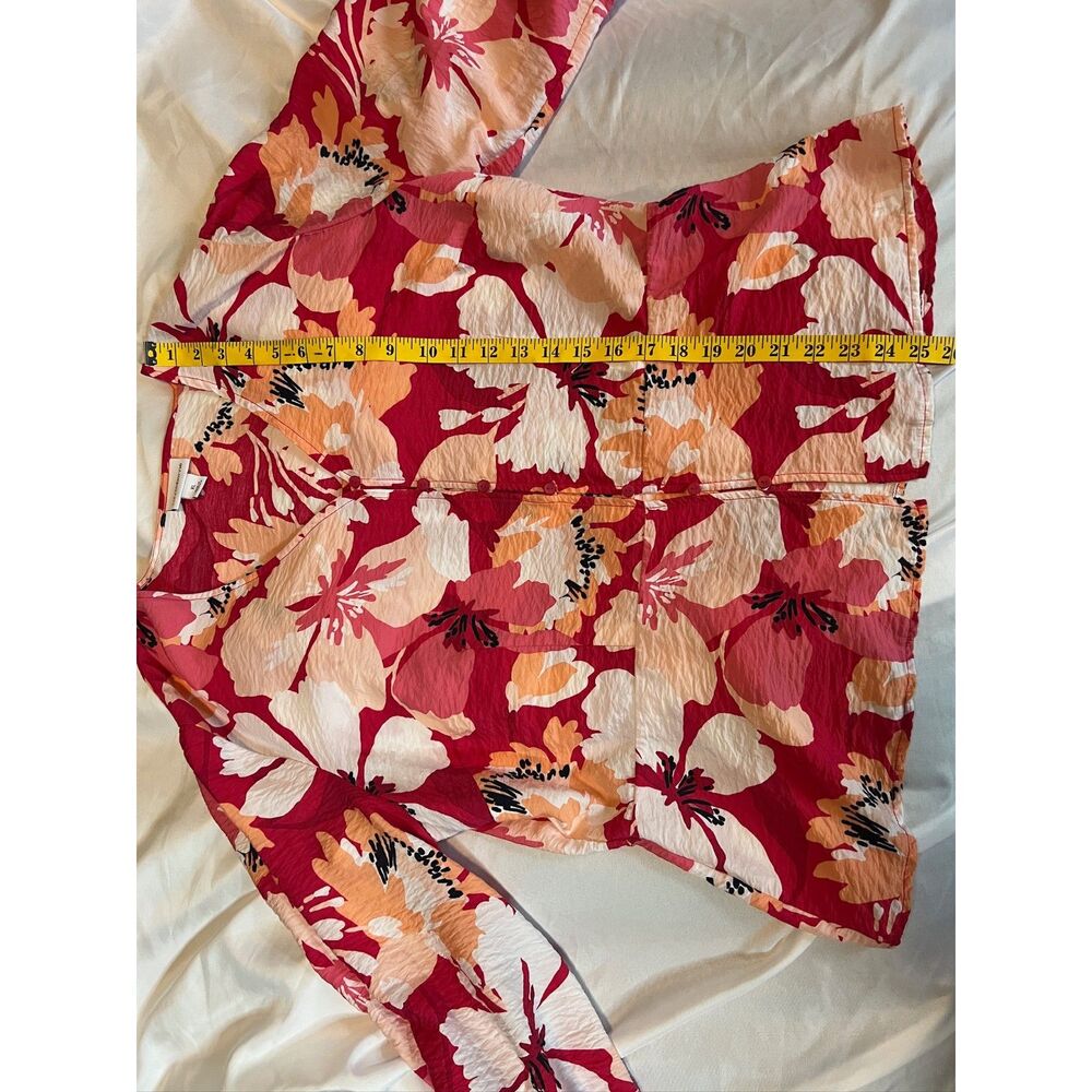 Liz Claiborne Womens XL Floral - Pink Peach and White Flowy Top - Picture 5 of 8